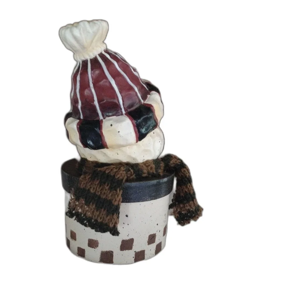 Snowman Trinket Gift Box Resin Cardboard Christmas Winter Holiday Frosty